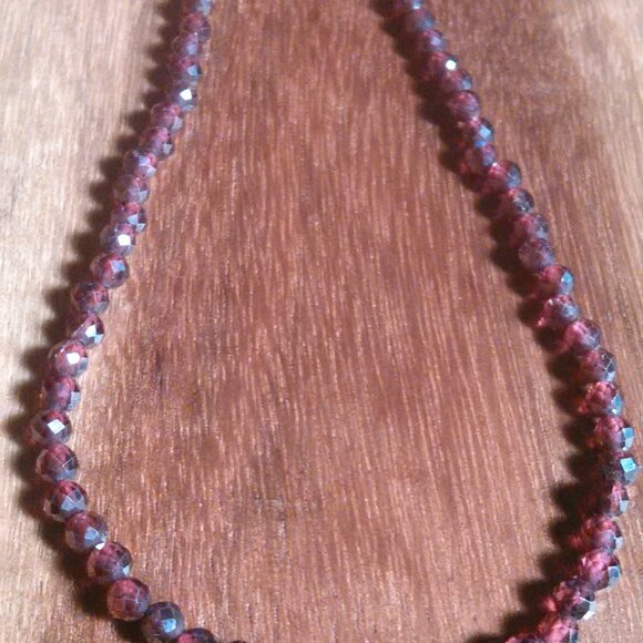 Mozambique Garnet Stainless Steel Beaded Necklace - Picture 7 of 10